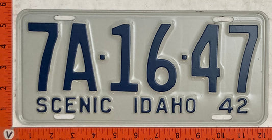 1942 Idaho #7A-16-47 Passenger License Plate