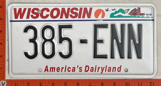 2003 Wisconsin #385-ENN Passenger License Plate