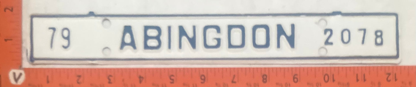 1979 Abingdon Virginia #2078 License Plate