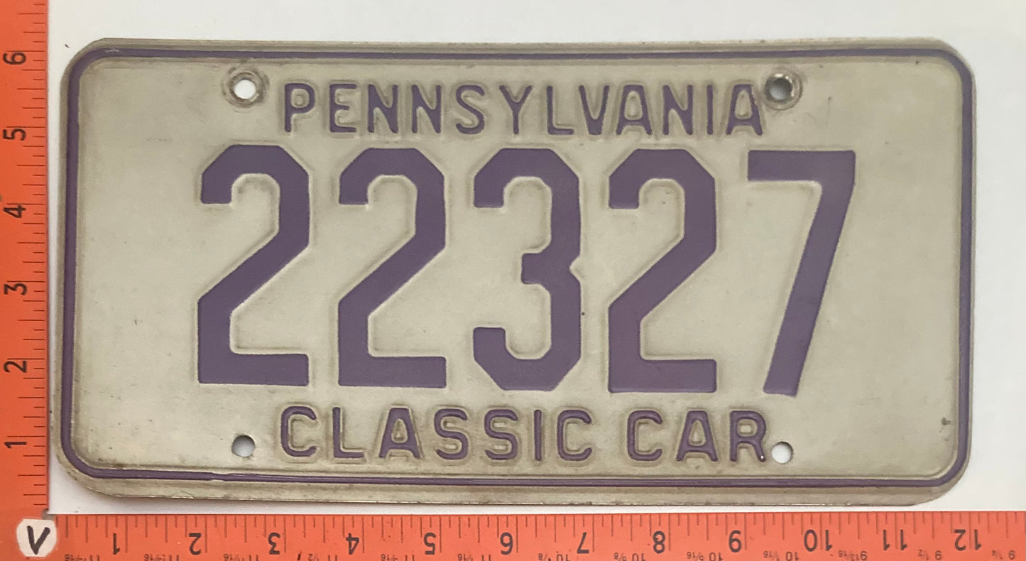 1977 - 2013 Pennsylvania #22327 Classic Car License Plate