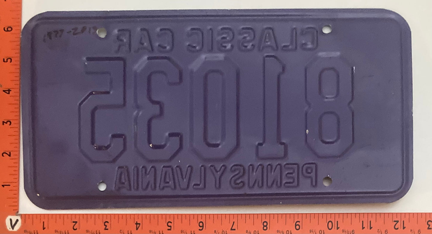 1977 - 2013 Pennsylvania #81035 Classic Car License Plate