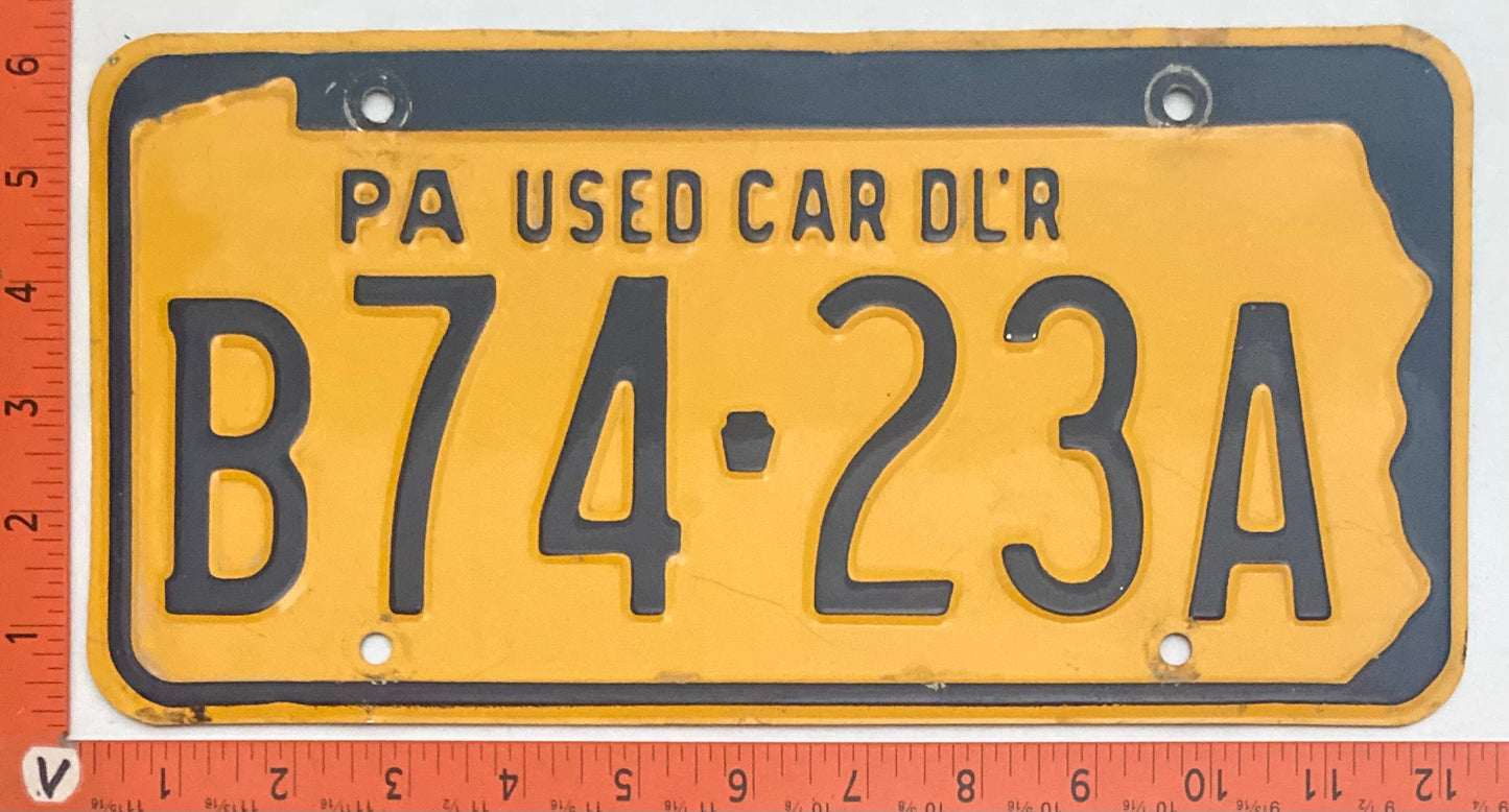 1965 Pennsylvania #B74-23A Used Car Dealer License Plate