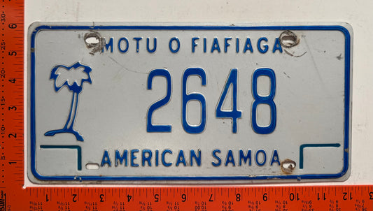undated American Samoa #2648 Passenger License Plate