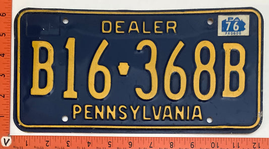 1976 Pennsylvania #B16-368B Dealer License Plate