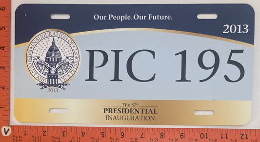 2013 Washington, DC #PIC 195 Presidential Inaugural Passenger License Plate