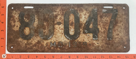 1919 Maryland # 80-047 Passenger license plate (Crafter)