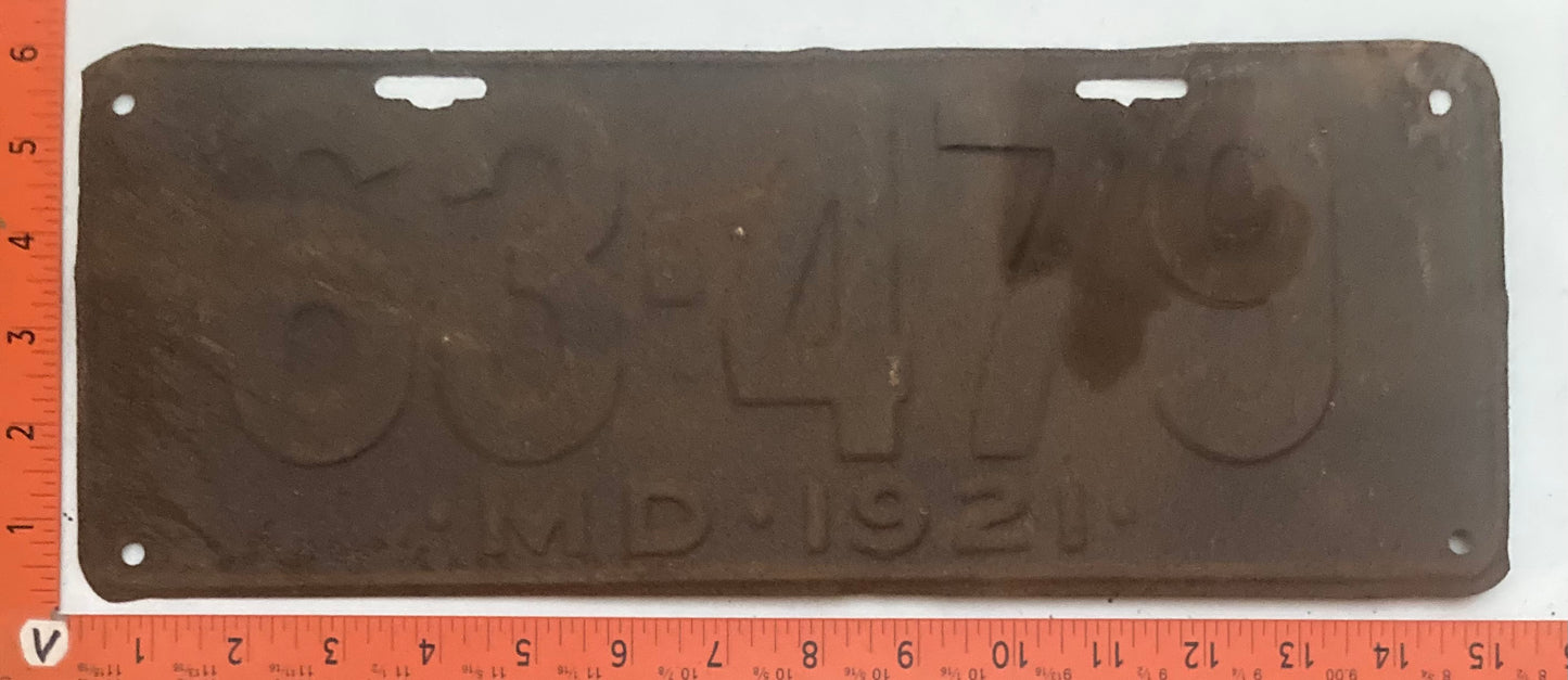 1921 Maryland # 63-479 Passenger license plate (Crafter)