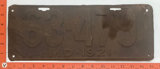 1921 Maryland # 63-479 Passenger license plate (Crafter)