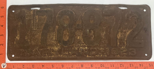 1923 Maryland # 178-872 Passenger license plate (Crafter)