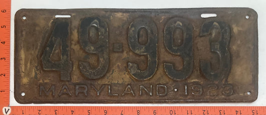 1923 Maryland # 49-993 Passenger license plate (Crafter)