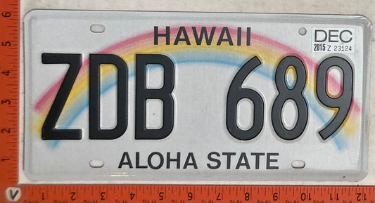 2015 Hawaii #ZDB 689 Passenger License Plate