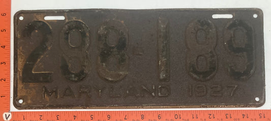 1927 Maryland # 280-189 Passenger license plate (Crafter)