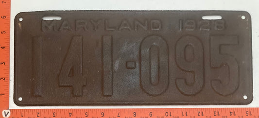 1928 Maryland # 141-095 Passenger license plate (Crafter)
