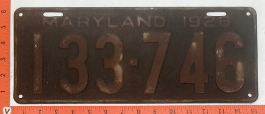 1928 Maryland # 133-746 Passenger license plate (Crafter)