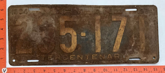 1934 Maryland # 235-171 Passenger license plate (Crafter)