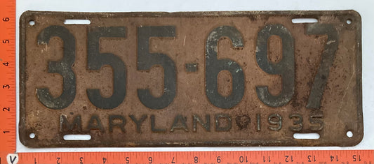1935 Maryland #355-697 Passenger license plate (Crafter)