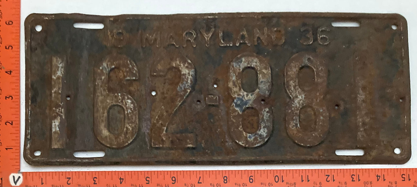 1936 Maryland #162-881 Passenger license plate (Crafter)