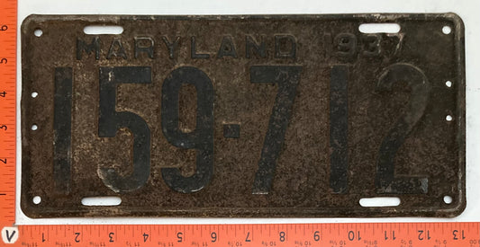 1937 Maryland #159-712 Passenger license plate (Crafter)