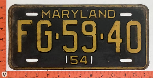 1954 Maryland #FG-59-40 Passenger license plate (Crafter)