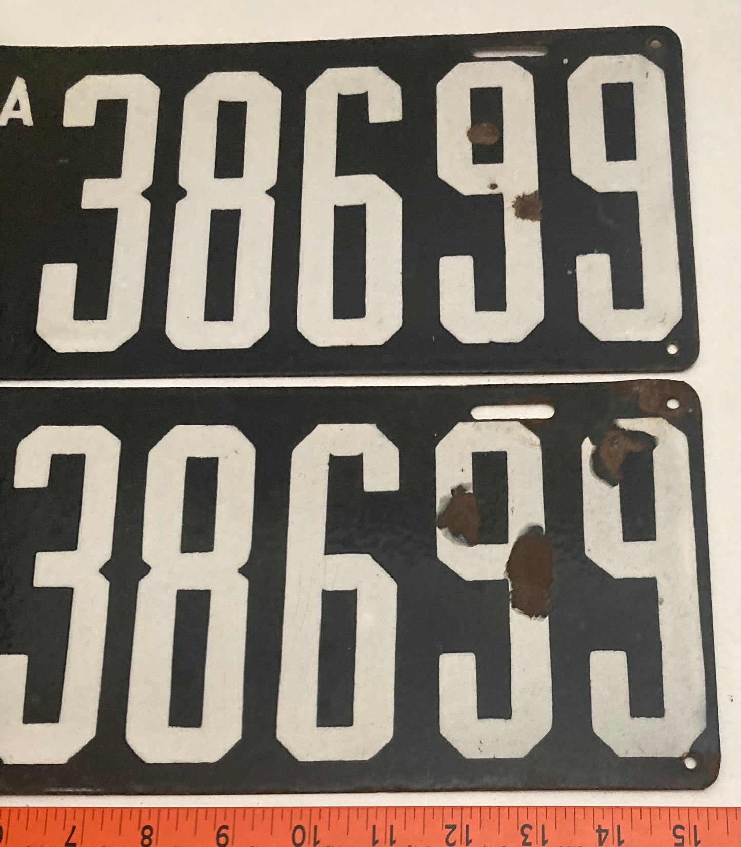 1914 Pennsylvania #38699 Passenger License Plate PAIR