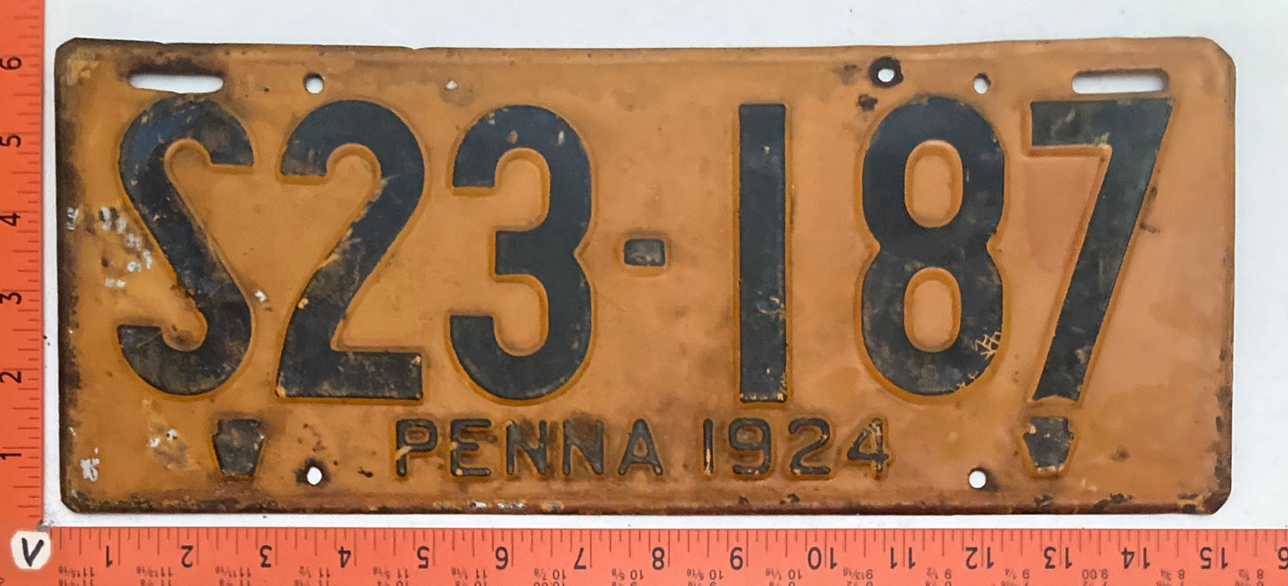 1924 Pennsylvania #S23-187 Truck License Plate