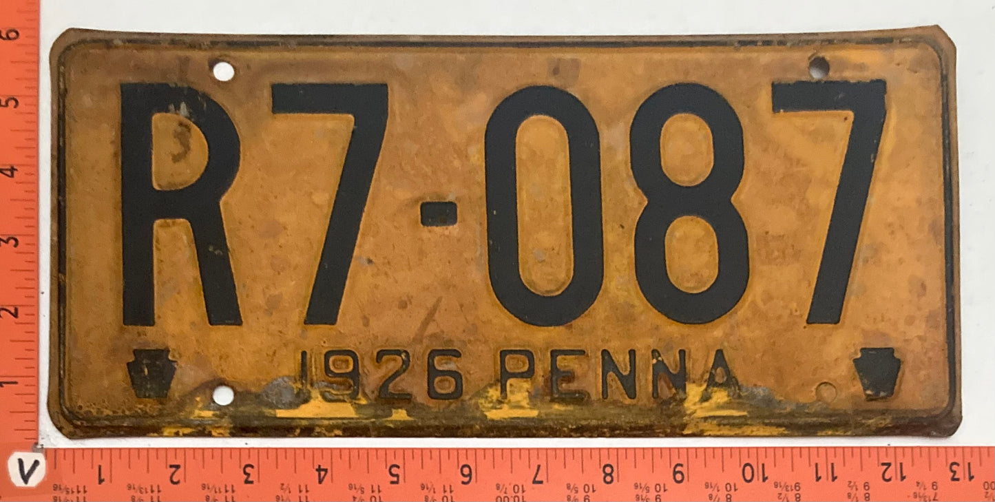 1926 Pennsylvania #R7-087 Truck License Plate