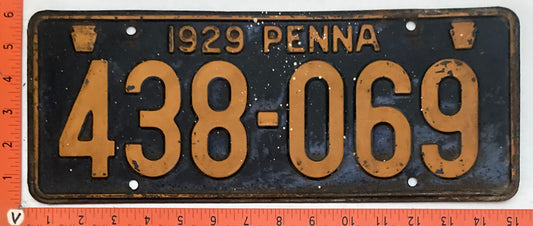 1929 Pennsylvania #438-069 Passenger License Plate