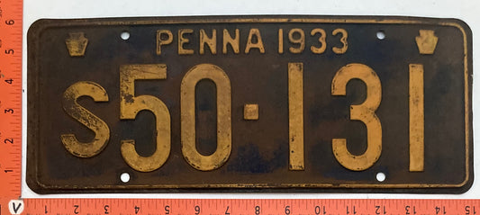 1933 Pennsylvania #S50-131 Truck License Plate
