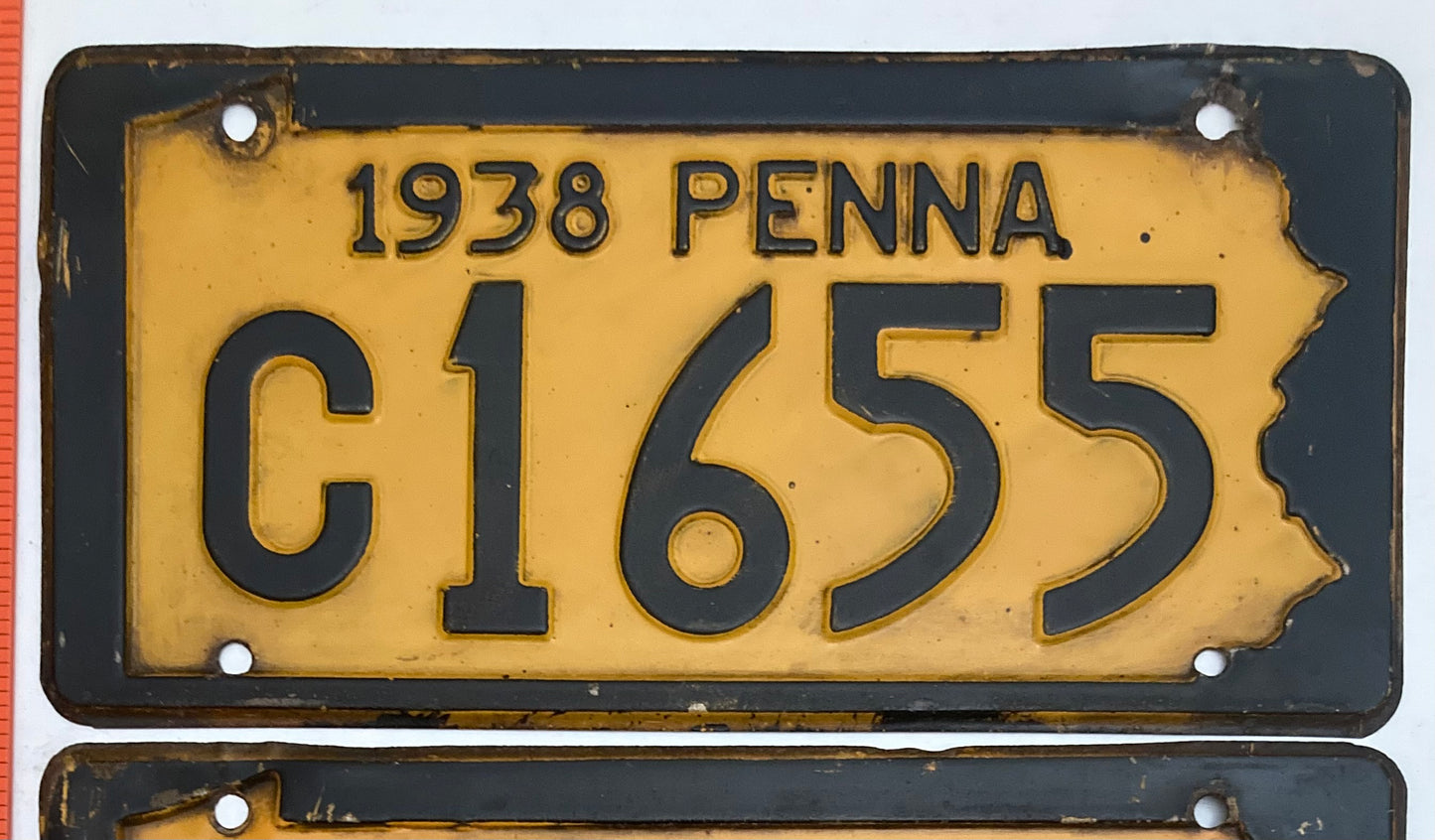 1938 Pennsylvania #C1655 Passenger License Plate PAIR