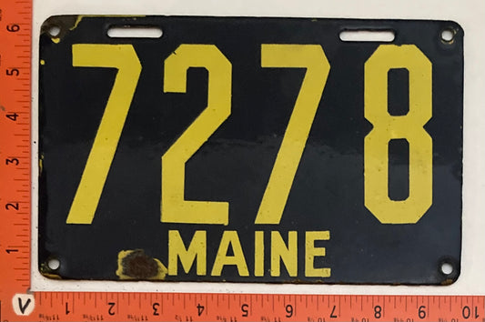 1913 Maine #17278 Passenger License Plate