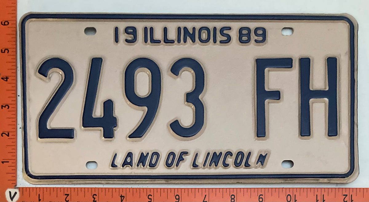 License Pl 1989 Illinois #2493 FH Funeral Home Hearse License Plate – LicensePl8s.com
