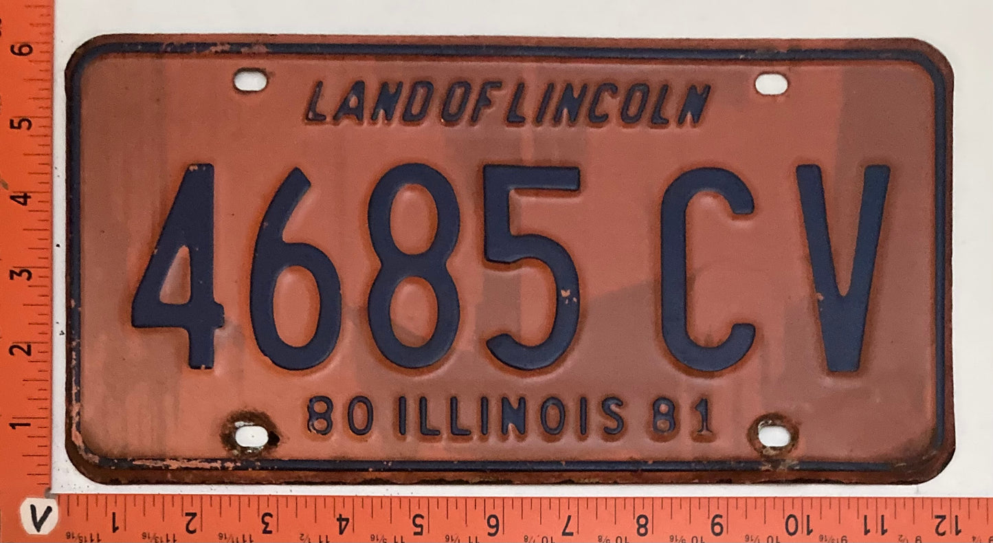 1981 Illinois #4685 CV Passenger License Plate