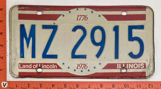 1976 Illinois #MZ 2915 Passenger License Plate