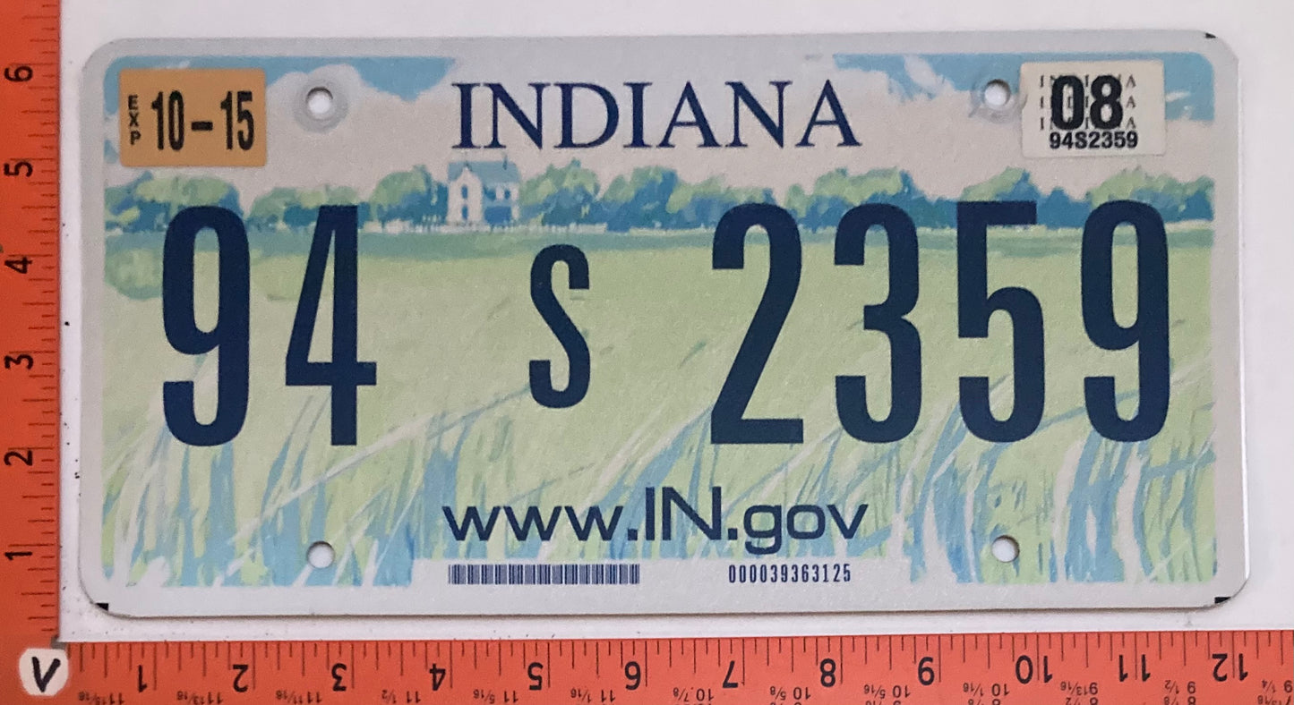 2008 Indiana #94 S 2359 Passenger License Plate
