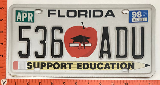 1998 Florida #536 ADU Passenger License Plate