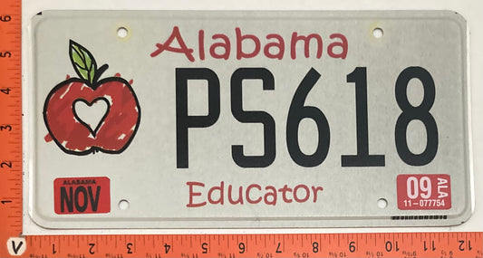 2009 Alabama #PS618 Passenger License Plate