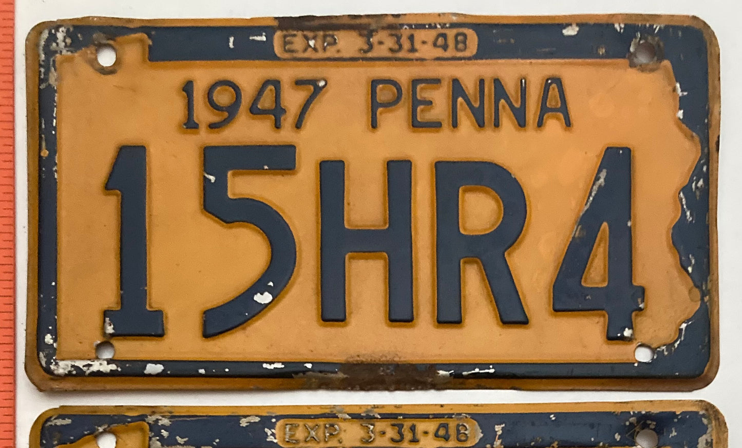1947 Pennsylvania #15HR4 Passenger License Plate (Pair)