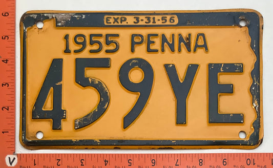 1955 Pennsylvania #459YE Passenger License Plate