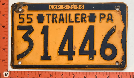 1955 Pennsylvania #31446 Trailer License Plate
