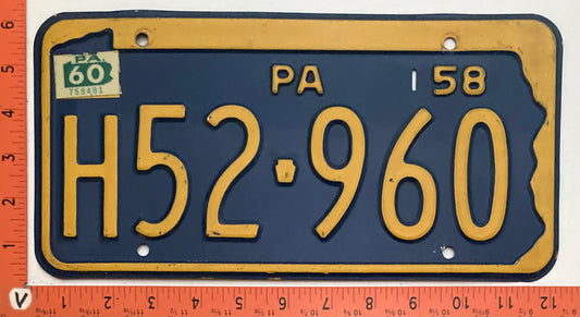 1960 Pennsylvania #H52-960 Passenger License Plate