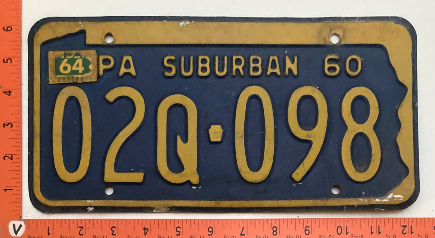 1964 Pennsylvania #02Q-098 Suburban License Plate