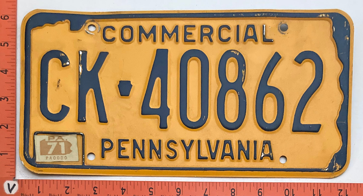1971 Pennsylvania #CK-40862 Commercial License Plate