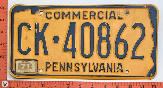 1971 Pennsylvania #CK-40862 Commercial License Plate