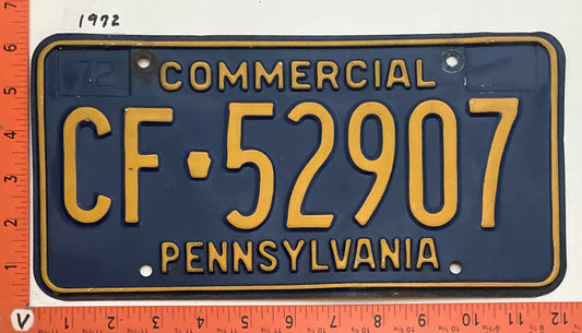1972 Pennsylvania #CF-52907 Commercial License Plate