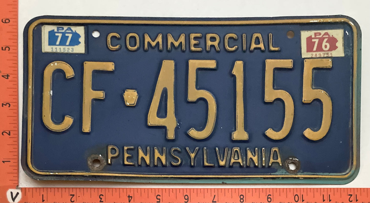 1977 Pennsylvania #CF-45155 Commercial License Plate