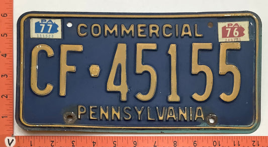 1977 Pennsylvania #CF-45155 Commercial License Plate