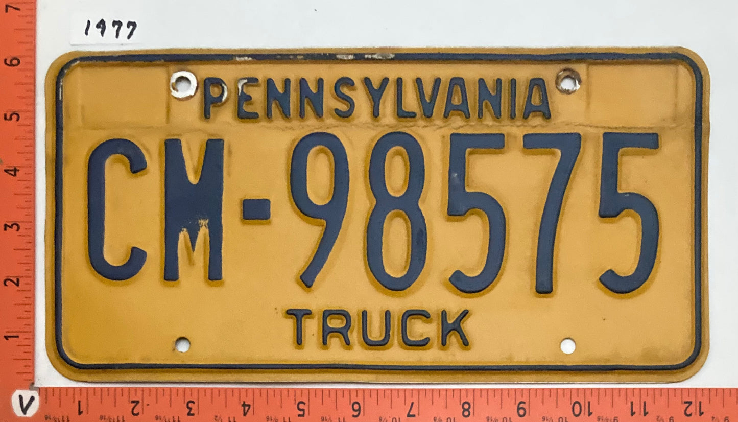 1977 Pennsylvania #CM-98575 Truck License Plate