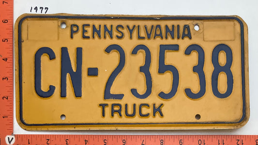 1977 Pennsylvania #CN-23538 Truck License Plate