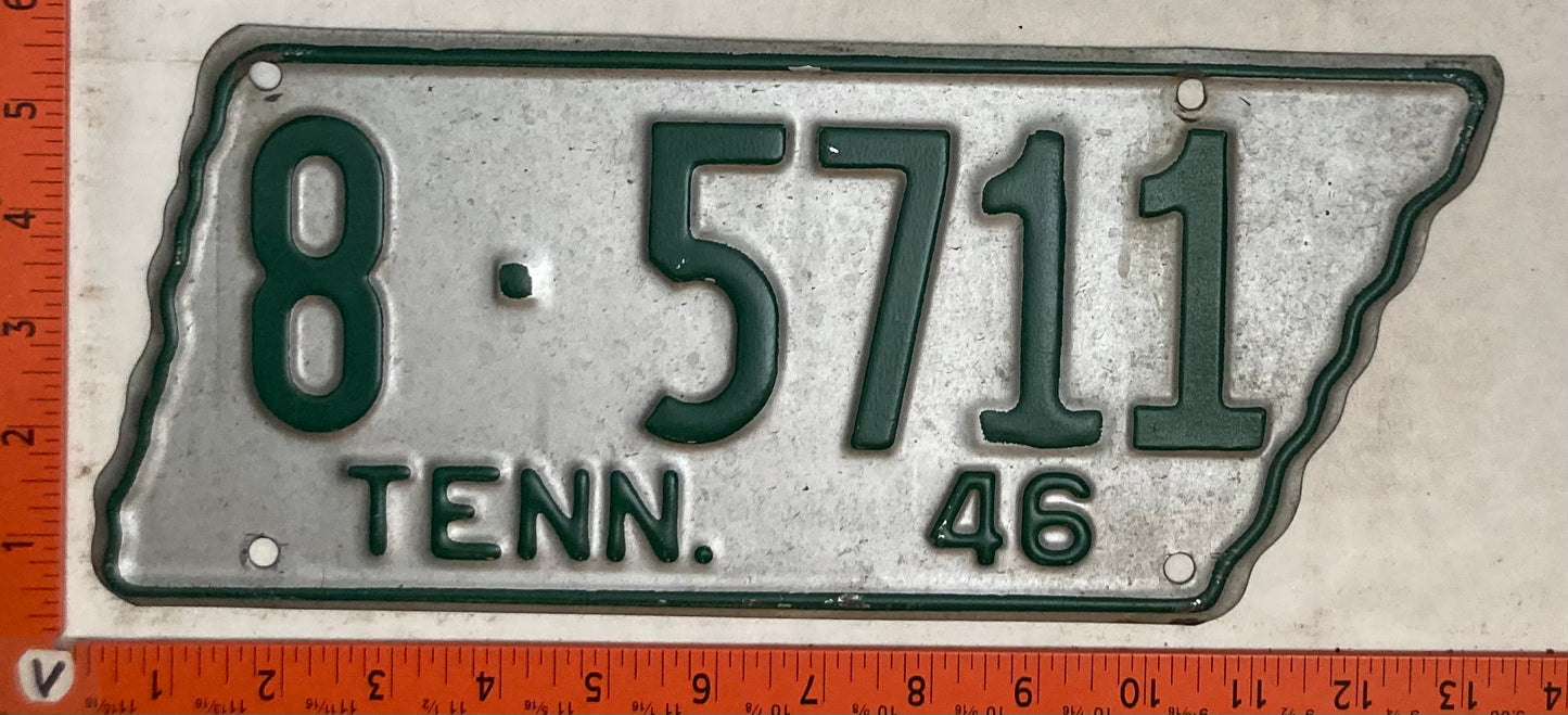 1946 Tennessee #8-5711 Passenger License Plate