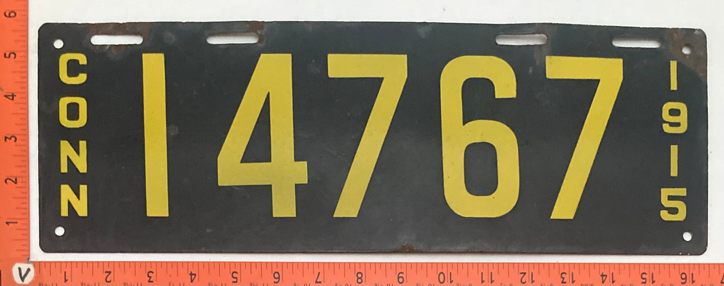 1915 Connecticut #C14767 Passenger License Plate